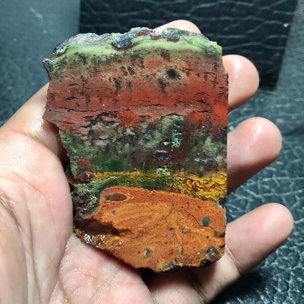 Mossy Jasper Agate Unpolished Slabs 74x53x8 mm