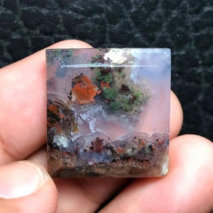 Scenic Moss Agate Cabochon 23x24x6 mm