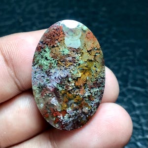 Multicolor Moss Agate Cabochon 33x22x4 mm, Jewelry, Gifts For Her, Christmas Gifts, Personalized Gifts, Thanksgiving Day, New Year Gifts