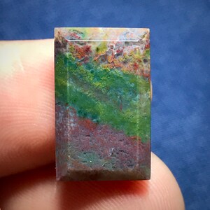 Unique Moss Agate Cabochon 11x18x4 mm