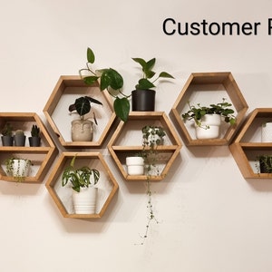 Large Hexagon shelves EU, honeycomb shelves, gift, 画像 1