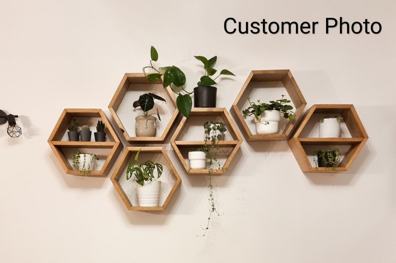 Large Hexagon shelves EU, honeycomb shelves, gift, 画像 1