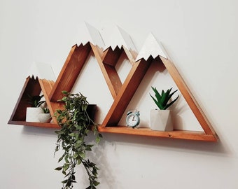 Large Mountain Shelf EU/ Handmade / Wooden Shelves/ Gift / Modern Style /Rustic / gift for him / minimalistisch /modern design/ gift for her