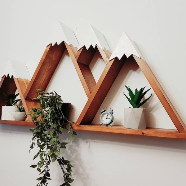 Large Mountain Shelf EU/ Handmade / Wooden Shelves/ Gift / Modern Style /Rustic / gift for him / minimalistisch /modern design/ gift for her