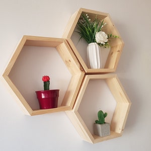 Large Hexagon shelves EU, honeycomb shelves, gift, 画像 4
