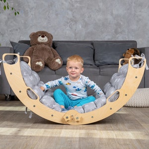 Large Climbing Arch with Pillow, Montessori Rocker, Baby Rocker, Montessori Furniture, toddler arch rocker pillow, Climbing Frame