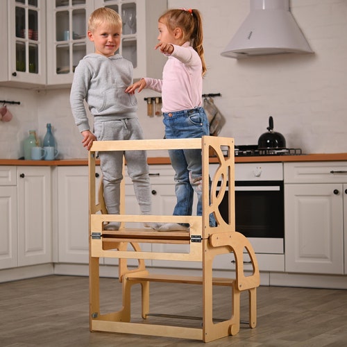 Twins Helper Tower Double Helper Tower Kitchen Step Stool Etsy