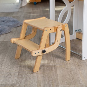 Convertible step stool & chair 2in1, toddler step stool, kids kitchen stool, 2 step stool, montessori stool, toddler chair, kids step stool