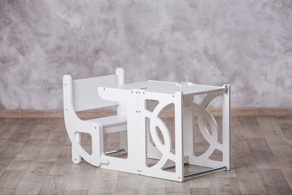 Convertible Helper Tower Table Montessori Kitchen Step Stool