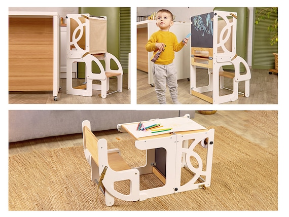 テーブル・チェア・ハンモック KANAMEdesigns YAMA Table Toddler Kitchen Tower Table, Transformable Learning Helper, Step