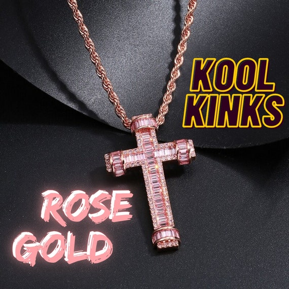 Baguette Pendant Iced Out Cross Pendant 
