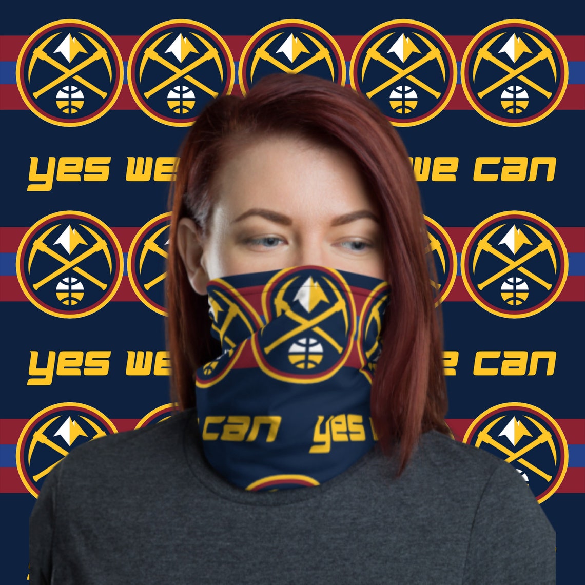 Denver Nuggets Face Cover Denver Nuggets Face Gaiter for | Etsy 