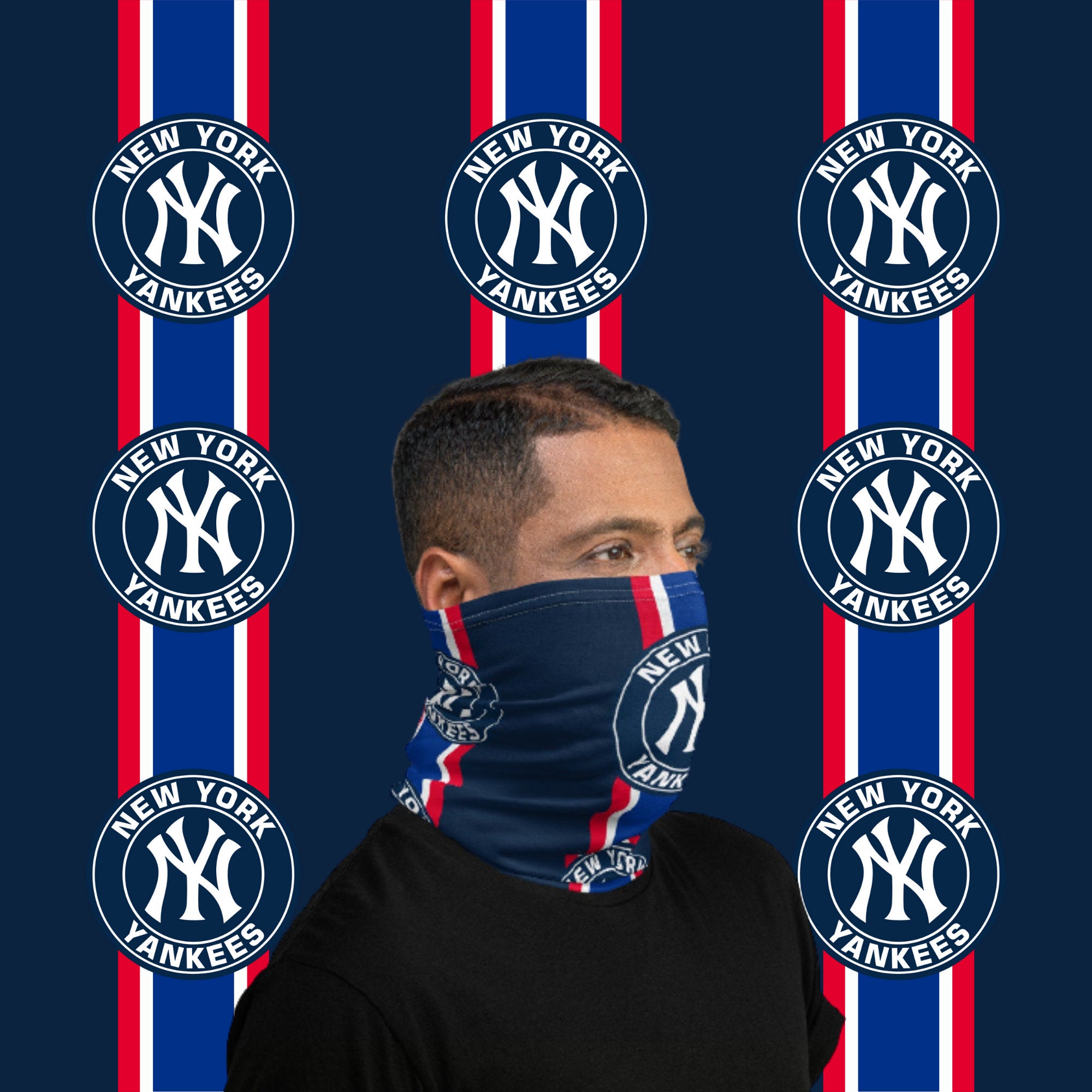New York Yankees Bandana New York Yankees Neck Gaiter New Etsy
