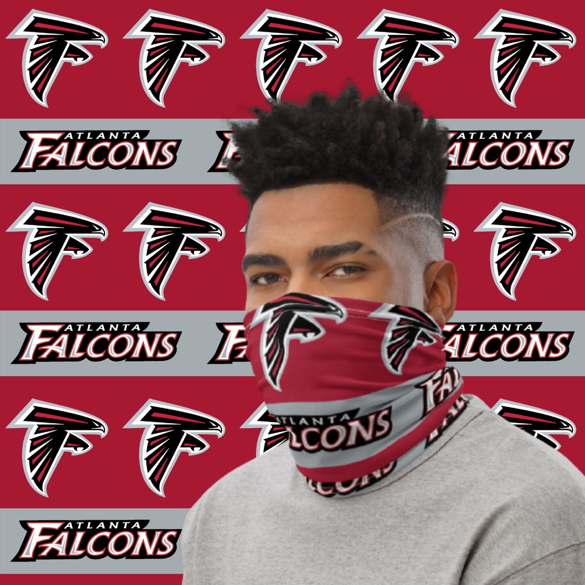 Atlanta Falcons Face Cover Atlanta Falcons Neck Gaiter for | Etsy
