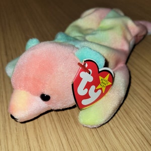 Authentic TY Beanie Baby - Sammy the Bear - Rainbow, tie dye, colorful, rainbow bear, nursery, classroom, unique gift, bear collector