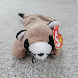 Authentic TY Beanie Baby - Ringo the Raccoon, Trash Panda, Forest, nocturnal, woodland animals, nursery decor, classroom decor