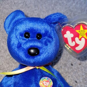Authentic TY Beanie Baby - Clubby the Bear - blue bear, favorite color blue, bear collector, bear friend, child gift, bear collection