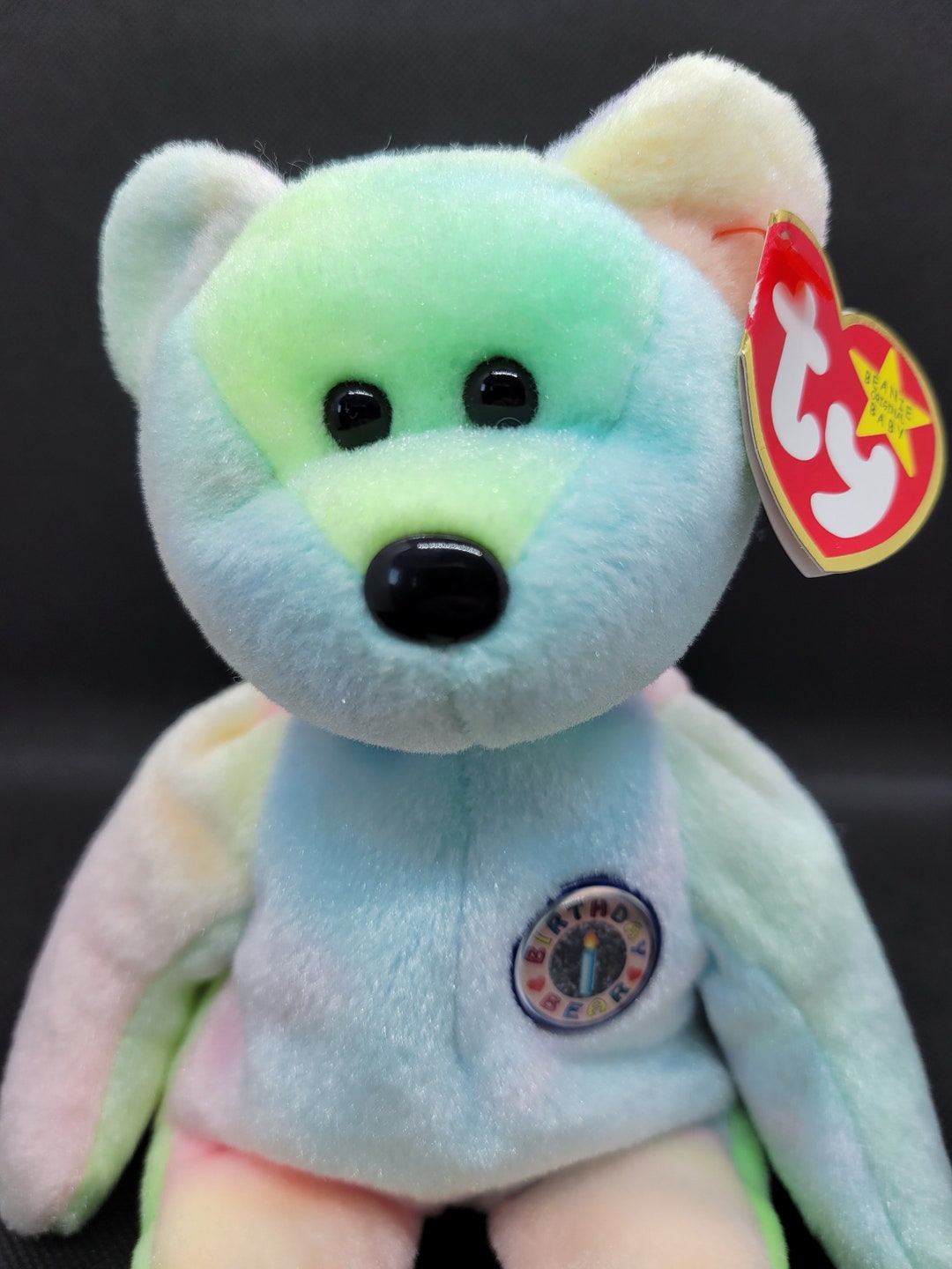 Baby Birthday Ty Birthday Bear 1999 Authentic TY Beanie Baby Bear