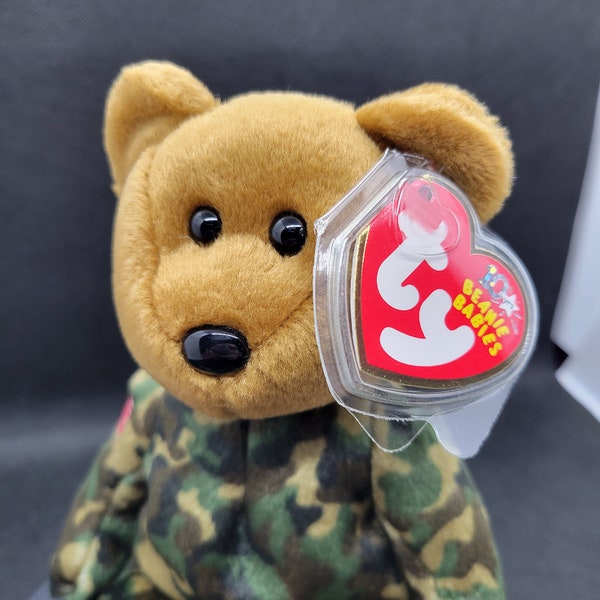 Authentic TY Beanie Baby - Hero the Bear - USA, Military, Army, Air Force, Marine Corp, Coast Guard, Navy, Patriot, Patriotic, War