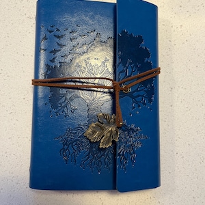 Blue Leather(PU) Journal, Notebook, Refillable, Diary, Gift, Lined Paper, Writing, Author