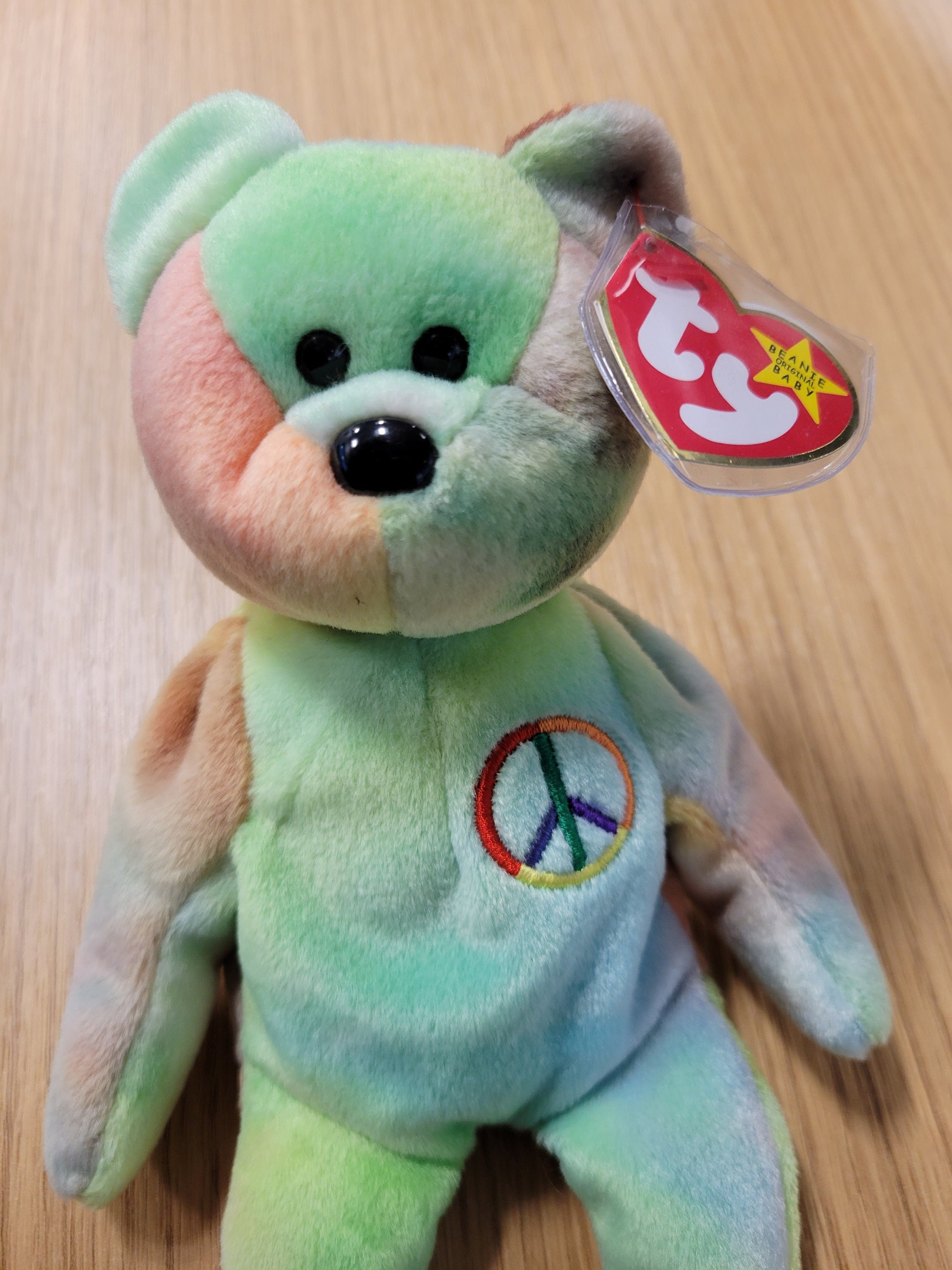 tie dye ty beanie peace bear