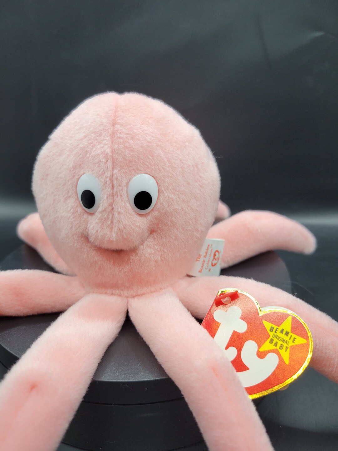 Authentic TY Beanie Baby Inky the Octopus Pink Plush