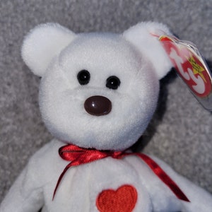 Authentic TY Beanie Baby - Valentino the Bear, Valentine&#39;s Day, Lovers, Couple, Love, Passion, Hearts, Valentines Day, Marriage