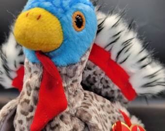Authentic TY Beanie Baby - Lurkey the Turkey, Thanksgiving, Holiday, Thankful, Gobble, Pilgrim, Pilgrims
