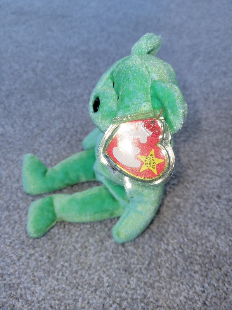 Authentic TY Beanie Baby Kicks the Bear Soccer Green Etsy