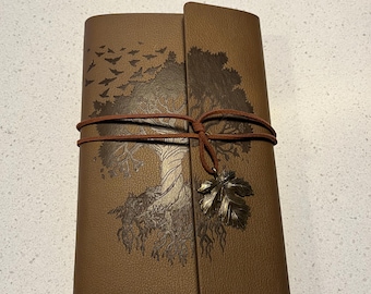 Light Brown Leather(PU) Journal, Notebook, Refillable, Diary, Gift, Lined Paper, Writing, Author