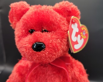 Ty Beanie Babies “kiss Kiss” the Red XO Valentines Day Bear! (8.5