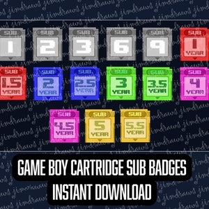 Twitch Sub Badges / Cheer Bit Badges Retro Gameboy Cartridge