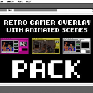 Retro Gamer Vintage PC Style Overlay Pack - Twitch, Youtube, Kick, Facebook