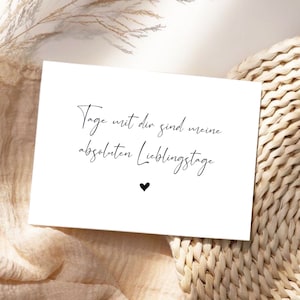 Lieblingstage mit dir, Karte für Kollegin, mit Spruch, Geschenk für Partner Valentinstag Karte, Postkarte geschenk beste Kollegin