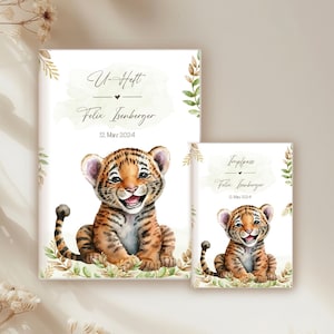 U-Heft & Impfpass Tiger Baby, Reisepass, Mutterpass Hülle Löwe, Tiger Babys
