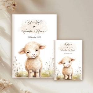U-Heft & Impfpass, Reisepass, Mutterpass Hülle Schäfchen, Hülle Babyschaf