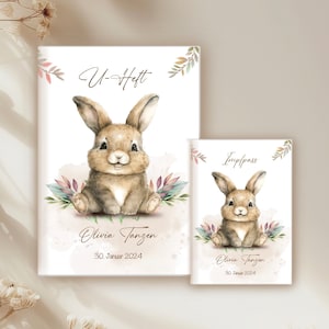 U-Heft & Impfpass, Reisepass, Mutterpass, Uheft Hülle Hase, Ostern