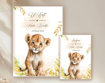 U-booklet & vaccination certificate, passport, mother passport cover lion, lion babies