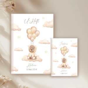 U-Heft & Impfpass, Reisepass, Mutterpass Hülle Boho Bär Vintage