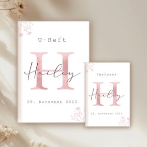 U-Heft & Impfpass personalisiert, Reisepass, Mutterpass Hülle, Uheft Initial