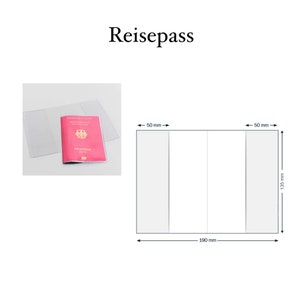 U-book cover transparent 3-part U-book cover Transparent protective cover for U-book, cover for vaccination card, cover for passport, cover for maternity pass Reisepass