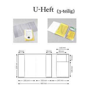 U-book cover transparent 3-part U-book cover Transparent protective cover for U-book, cover for vaccination card, cover for passport, cover for maternity pass U-Heft mit 3 Fächer