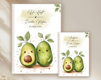 U-booklet & vaccination certificate, passport, maternity passport cover avocado