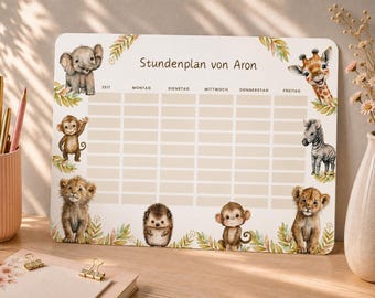 Personalized magnetic timetable with name and class, erasable reusable timetable with pen, back-to-school gift
