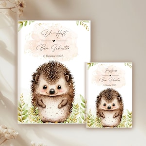 U-Heft Igel, Impfpass, Reisepass, Mutterpass Hülle Wald Tiere Igel