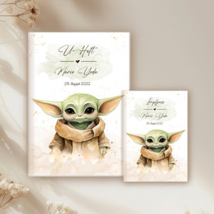 U-Heft & Impfpass Hülle, Reisepass, Mutterpass Hülle, Baby Yoda