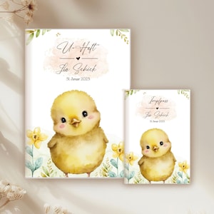 U-Heft & Impfpass, Reisepass, Mutterpass, Uheft Hülle Küken, Ostern Frühling Babyküken