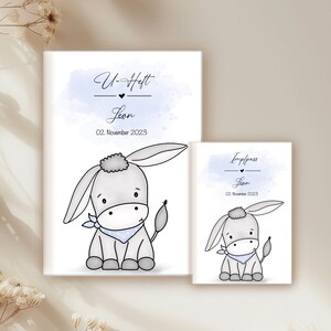 U-Heft & Impfpass Esel Baby, Reisepass, Mutterpass Hülle, UHeft babyboy babygirl