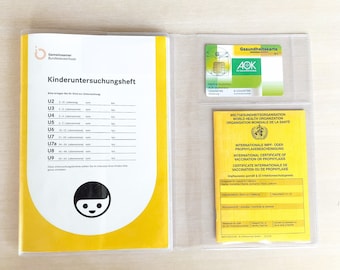 U-Heft Hülle transparent 3-teilig | Uhefthülle Durchsichtige Schutzhülle für U-Heft, Hülle für Impfass, Hülle für Reispass, Hülle Mutterpass