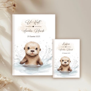 U-Heft & Impfpass, Reisepass, Mutterpass Hülle Otter, UHeft Otter Babys